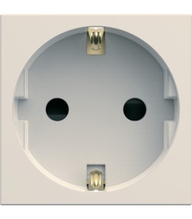 Prise de courant Hager Schuko gallery 2P+T dune blanc perlé