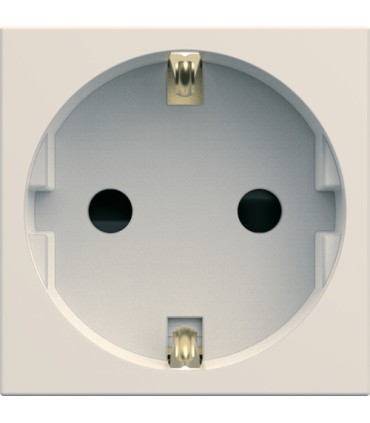 Prise de courant Hager Schuko gallery 2P+T dune blanc perlé