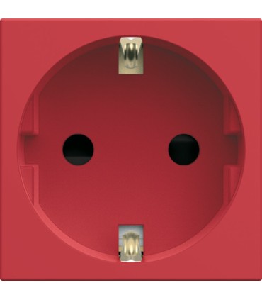 Prise de courant Hager Schuko gallery 2P+T rouge