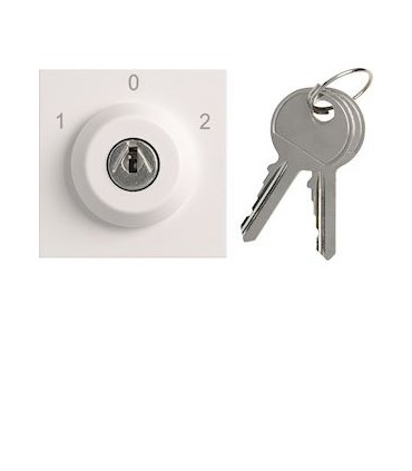 Interrupteur à clefs Hager Gallery 3 positions extraction en position 0 BLANC pure