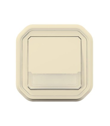 Poussoir NO-NF lumineux porte-étiquette Plexo complet encastré sable / Legrand (X5)