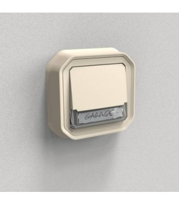 Poussoir NO-NF lumineux porte-étiquette Plexo complet encastré sable / Legrand (X5)