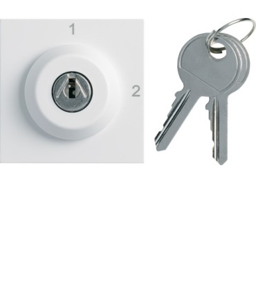 Interrupteur à clefs Hager Gallery 2 positions 16A blanc pure