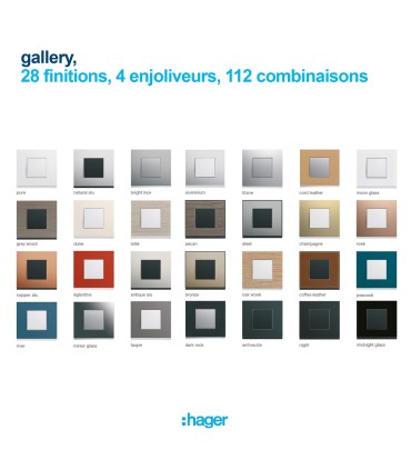 Plaque Gallery 1 poste blanc pure