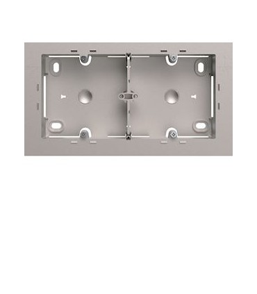 Boite saillie 2 postes Hager Gallery titane