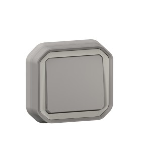 Poussoir NO Plexo complet encastré gris / Legrand