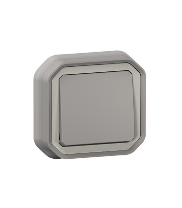 Poussoir NO Plexo complet encastré gris / Legrand