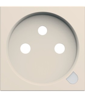 Enjoliveur prise de courant 2P+T Hager Gallery à voyant dune (blanc perlé)