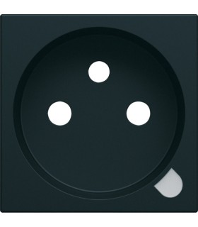 Enjoliveur prise de courant 2P+T à voyant Hager gallery night NOIR