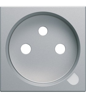 Enjoliveur prise de courant 2P+T à voyant Hager gallery titane