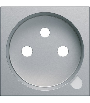 Enjoliveur prise de courant 2P+T à voyant Hager gallery titane