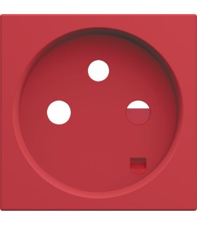 Enjoliveur prise de courant 2P+T à détrompage Hager gallery rouge