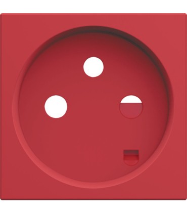 Enjoliveur prise de courant 2P+T à détrompage Hager gallery rouge