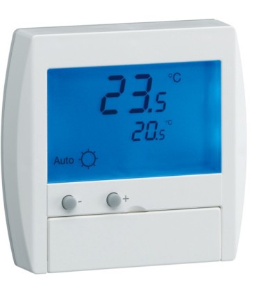 Thermostat digital Hager semi-encastré avec Fil Pilote chauffage électrique