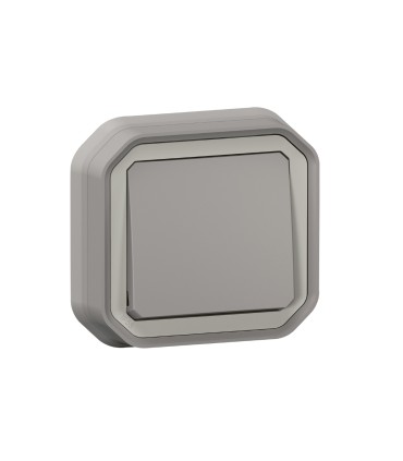 Interrupteur ou va-et-vient 10AX 250V Plexo complet encastré gris / Legrand