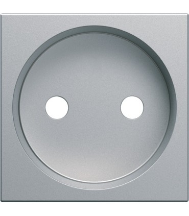 Enjoliveur prise de courant Hager Gallery 2 Pôles titane