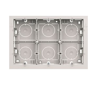 Boite saillie Hager gallery 16 modules 6 postes blanc pure