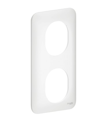 Plaque 2 Postes Schneider Electric Ovalis Vertical 71mm