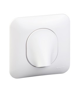 Sortie de Câble Schneider Ovalis 16A Ø 6 à 12mm blanc avec plaque