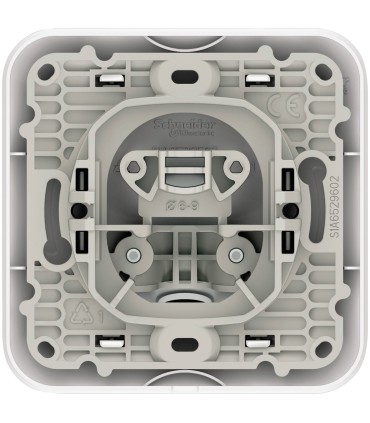 Sortie de Câble Schneider Ovalis 16A Ø 6 à 12mm blanc avec plaque