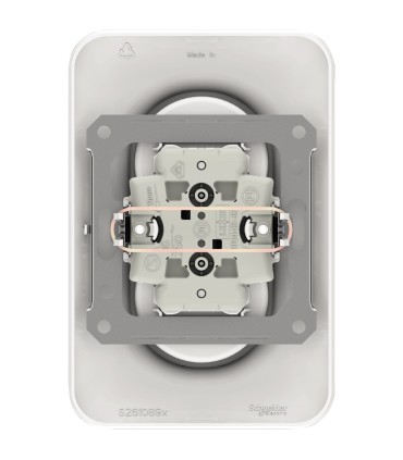 Double Prise 2P+T 16A boite simple Schneider Ovalis Rénovation blanc