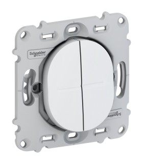 Double Va-et-Vient 10AX Schneider Electric Ovalis sans plaque- blanc