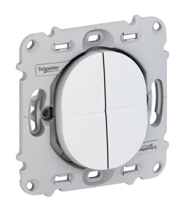 Lot de 40 Double Va-et-Vient 10AX Schneider Ovalis sans plaque- Blanc