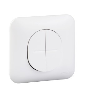 Double Va-et-Vient Schneider Electric Ovalis 10AX + Plaque-Blanc