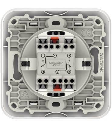 Double Va-et-Vient Schneider Electric Ovalis 10AX + Plaque-Blanc