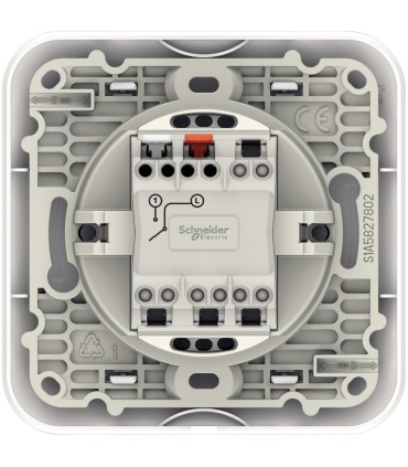 Poussoir lumineux 10A Schneider Ovalis Led + Plaque, Blanc