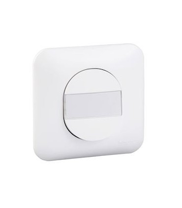 Poussoir à fermeture porte-étiquette Ovalis Schneider 10A à griffes avec plaque Blanc