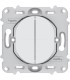 Double Poussoir Schneider Electric Ovalis sans Plaque, Blanc.