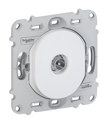 Prise de TV Simple Schneider Ovalis, blanc, sans Plaque.