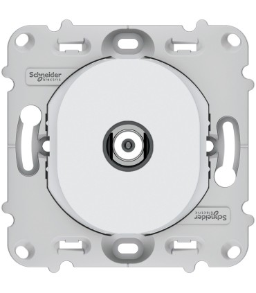 Prise de TV Simple Schneider Ovalis, blanc, sans Plaque.