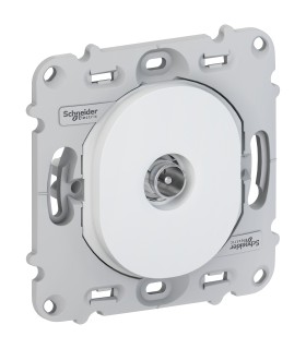 Lot de 40 prise TV Simple Schneider Ovalis sans Plaque, Blanc.