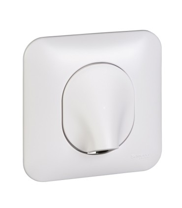 Sortie de câble Ovalis - 16A - avec griffes & plaque -Blanc.