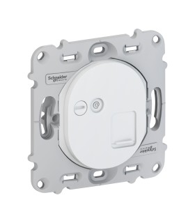 RJ45 CAT6 STP Schneider Ovalis sans plaque, enjoliveur blanc.