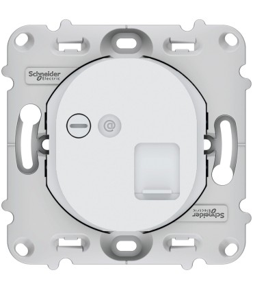 RJ45 CAT6 STP Schneider Ovalis sans plaque, enjoliveur blanc.