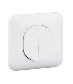 Ovalis double va-et-vient 10AX - Blanc RAL9003 - fixation par vis