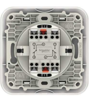 Ovalis double va-et-vient 10AX - Blanc RAL9003 - fixation par vis