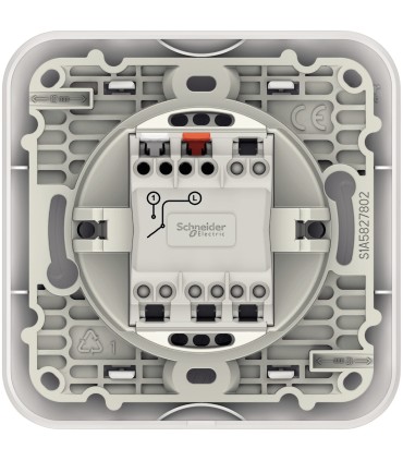 Interrupteur simple allumage Schneider Ovalis 10A + Plaque Blanc