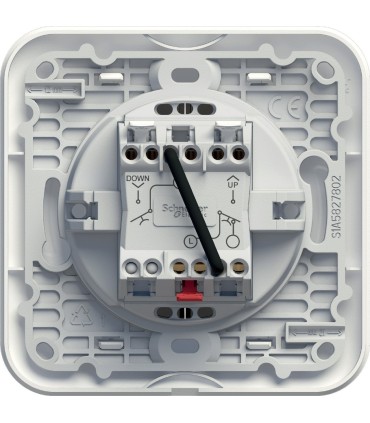 Poussoir Volet Roulant Schneider Ovalis 6A complet avec Plaque - Blanc.