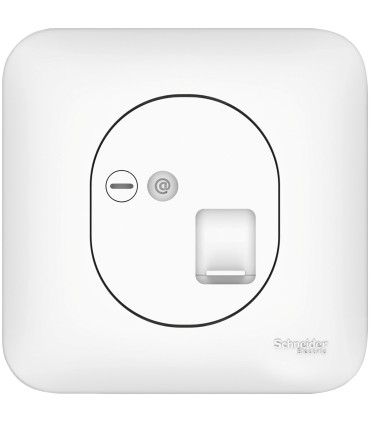 RJ45 CAT5 UTP TEL Schneider Electric Ovalis + Plaque- Blanc