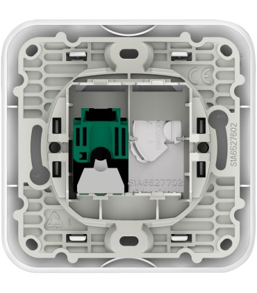 RJ45 CAT5 UTP TEL Schneider Electric Ovalis + Plaque- Blanc