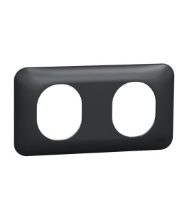 Plaque de finition Ovalis 2 postes horizontal 71 mm - Anthracite