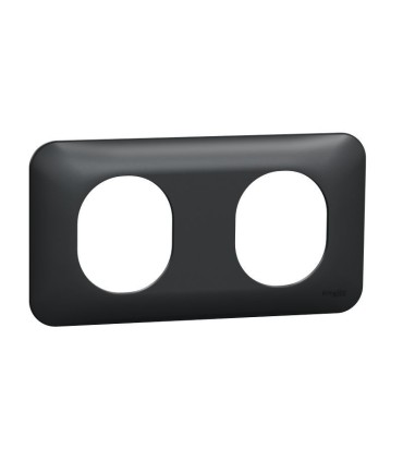 Plaque de finition Ovalis 2 postes horizontal 71 mm - Anthracite