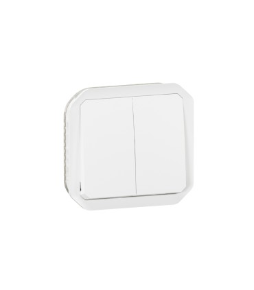 Commande double interrupteur ou poussoir Plexo composable blanc / Legrand