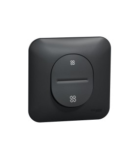 Interrupteur pour VMC Ovalis 2 vitesses sans arrêt avec plaque - Anthracite