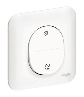 Interrupteur VMC 2 Positions Schneider Ovalis + Plaque- Blanc