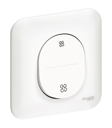 Interrupteur VMC 2 Positions Schneider Ovalis + Plaque- Blanc